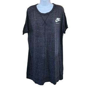 Nike Heather Black Just Do It Logo long T-Shirt relaxed lounge wear workout